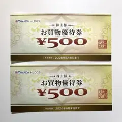 YAMADA HLDGS. お買物優待券 ¥500 2枚