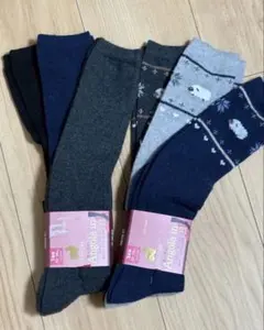 38cm丈　ハイソックス3足2組22-24cm