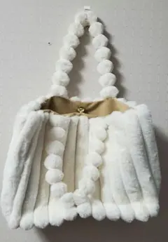 ファーバッグ ファートートバッグ ショルダーバッグ トートバッグ ホワイト