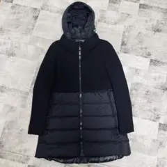 美品★HERNO ヘルノ　切替　ダウン　コート　40 ロング丈　黒　2way