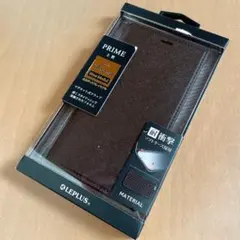 iPhone XS/X 薄型PUレザーフラップケース ダークブラウンのサムネイル