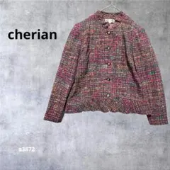 【シェリアン】 長袖ジャケット アウター　レトロ シルク　マルチカラー11のサムネイル