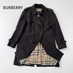 バーバリーブルーレーベル トレンチコート 黒 38 M ノバチェック