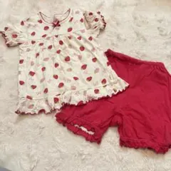 いちご柄パジャマセット 100cm 西松屋