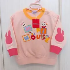 MIKI HOUSE トレーナー うさぎ刺繍 ピンク 80