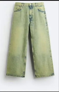 ZARA　オーバーダイデニム　ZARA ザラ オーバーダイ バギー デニムパンツ