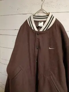 （人気デザイン）ナイキ スタジャン ワインレッド XL 刺繍ロゴ ウール