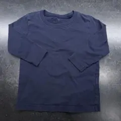 【無印良品】綿100%長袖Tシャツ 90サイズ　ネイビー
