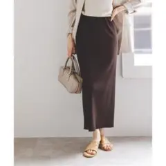 【値下げ中、新品タグ付き】Noble サスペンダー付きベージュタイトスカート ◇サスペンダー付きワークタイトスカート（マキシ・ロングスカート