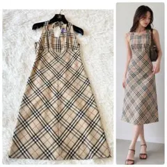 BURBERRY BLUE LABEL ノバチェック ロングワンピース フレア - メルカリ