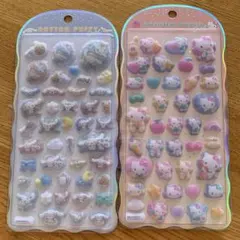 Cinnamoroll & Hello Kitty コットンパフィシール2セット