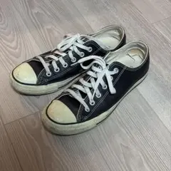 ヴィンテージレザー コンバース ALLSTARブラック ローカット