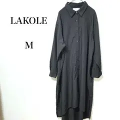 ✨美品✨ラコレ　シャツロングワンピース　両サイドスリット入り　ゆったり　羽織り