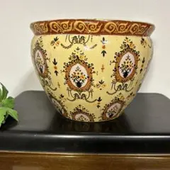 中国美術武者絵金魚絵睡蓮鉢メダカ