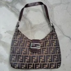 フェンディ　マンマバケット　ワンショルダーバッグ　ズッカ　FF金具　茶　美品