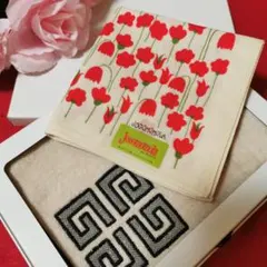 新品上品ジバンシータオルハンカチネージュロゴレース黒上品希少品おまけ付き