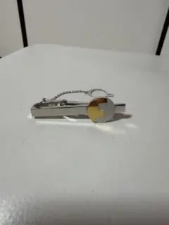 日本製 シルバー ネクタイピン チェーン付き