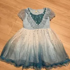 雪の結晶マント付き！アナ雪・エルサ風ワンピースドレス110cm