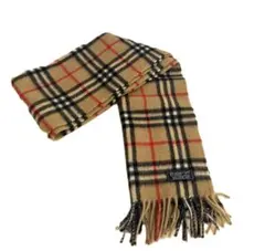 【Burberry】カシミヤ100％マフラー ノバチェック ベージュ 英国製