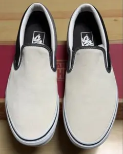 VANS バンズ スリッポン スエード ホワイト×ブラック×グレー 26.5cm