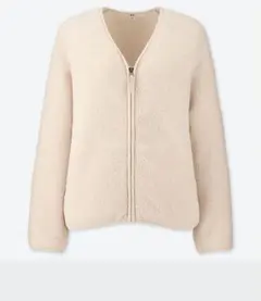 ユニクロ ボアフリースVネックフルジップカーディガン S UNIQLO