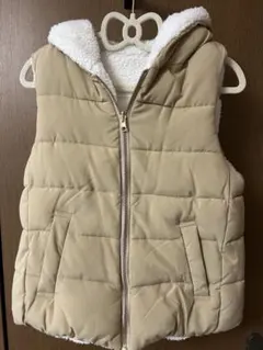 リバーシブルベスト ベージュ ホワイト