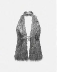 ROMWE ファーベスト グレー ホルターネック