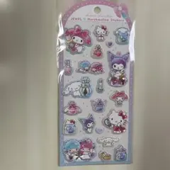 サンリオ　ジュエルマシュマロステッカーシール　キラキラパーツ付　キティ　マイメロ