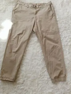 ユニクロ　XL　ベージュ メンズ　ジョガーパンツ ウエストゴム