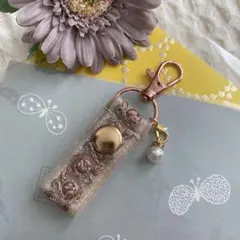 ハンドメイド　ꕥインド刺繍レースリボンミニストラップꕥ