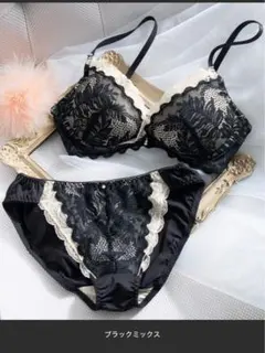 ブラックミックス ブラジャーショーツセット