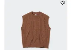 Uniqloブラウン ケーブルニット ノースリーブベスト