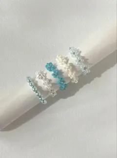ハンドメイド ビーズ 指輪 5個セット