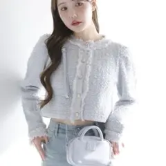 【美品】ナイスクラップ ツィードカーディガン