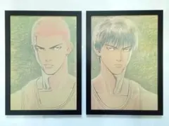 SLAM DUNK スラムダンク イラスト 額付き 2枚セット No.78