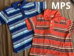美品★ライトオン購入★MPS★コットンポロシャツ★ボーダー★青 赤