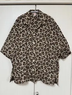 ChahChah チャーチャー　アロハシャツ　レオパード　ブラウン系　L 超美品のサムネイル