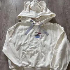 mezzo piano ウサギ耳付きパーカー アイボリー