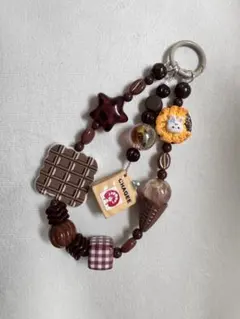 ハンドメイド ビーズストラップ スマホストラップ キーホルダー