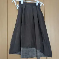 フレアスカート グレー チェック柄