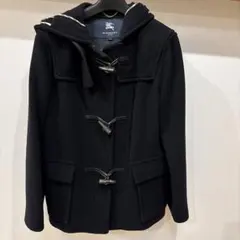 良品 バーバリーロンドン ウール ニット ダッフルコート ショート ブラック 黒 2025年最新】BURBERRY LONDON 着丈：ショート レディース ダッフル