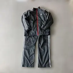 adidas ナイロンジャケット・パンツセット ブラック