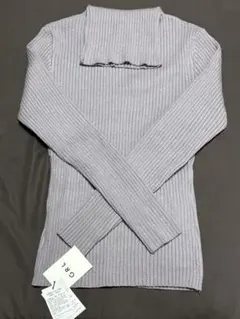 【新品未使用】GRL 薄紫 リブ編み ハイネックセーター Mサイズ