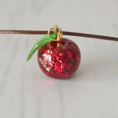 No.2910 赤りんご ネックレス(小) ハンドメイド レジン