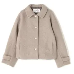 NATURAL BEAUTY BASIC 圧縮ツイードジャケット ライトモカ