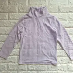 薄紫タートルネック長袖カットソー