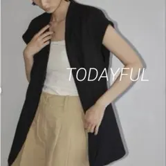 新品✨TODAYFUL サテンオーバーベスト　ブラック　36のサムネイル