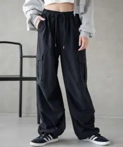 WEGO イージーパラシュートカーゴパンツ ブラック Sサイズ