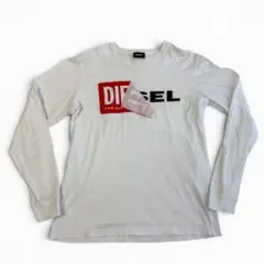 M*J様 DIESEL ロンT S ホワイト 長袖Tシャツ ビッグロゴ ディーゼ