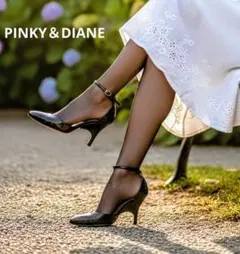 PINKY＆DIANE　黒いアンクルストラップハイヒール　size35.5